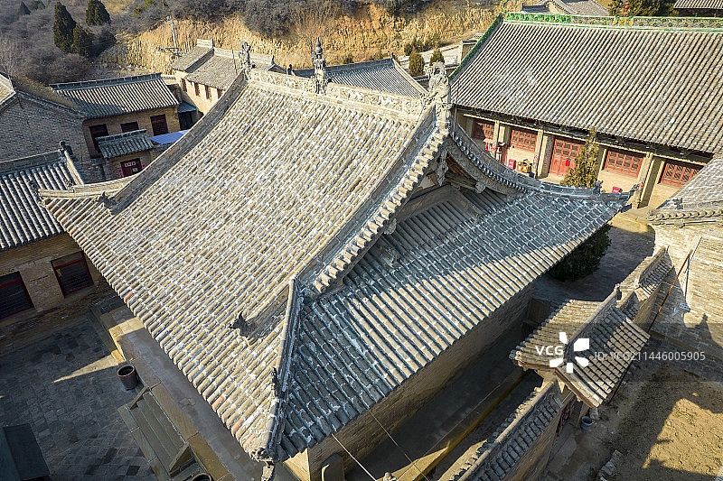 中国山西省晋城市高平市游仙寺航拍图片素材