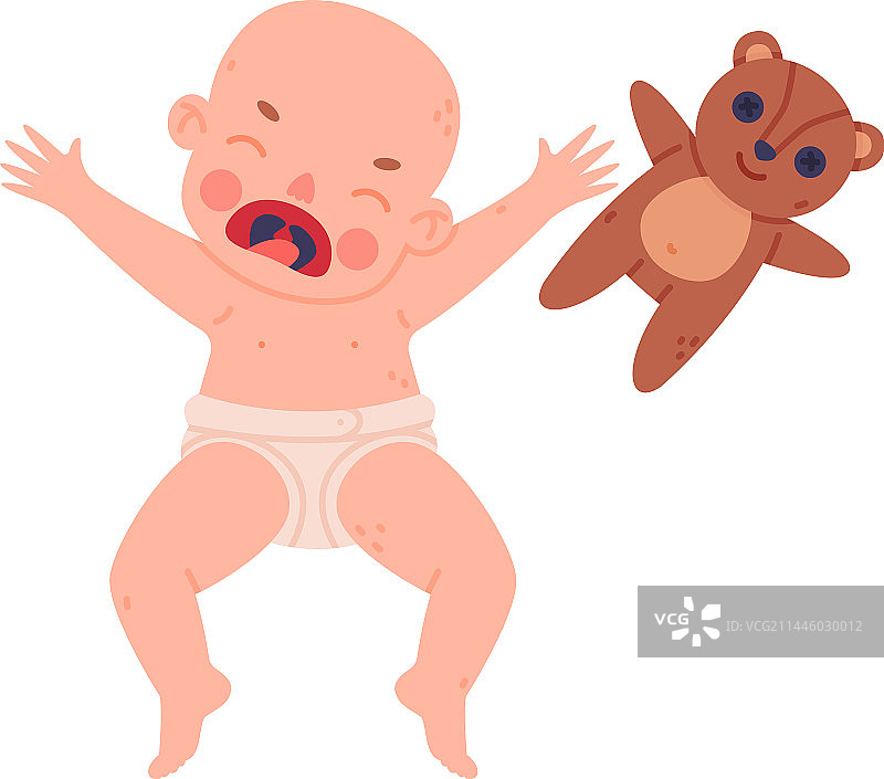 可爱的小宝宝大声哭泣图片素材