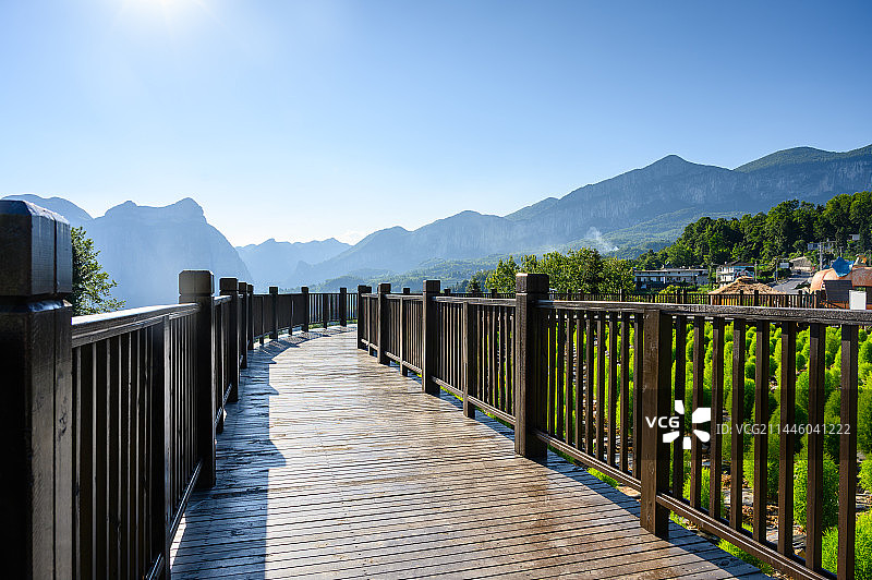 恩施大峡谷茶园日落风光图片素材