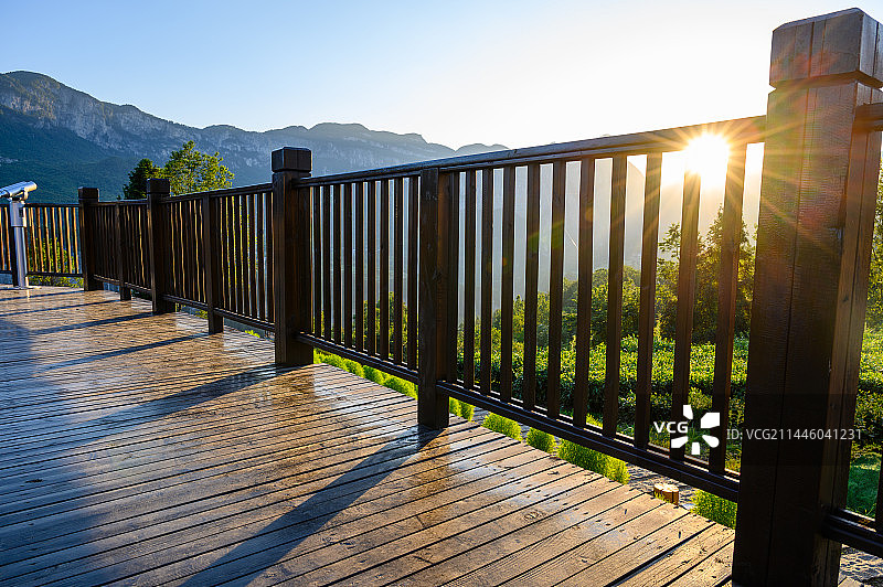 恩施大峡谷茶园日落风光图片素材