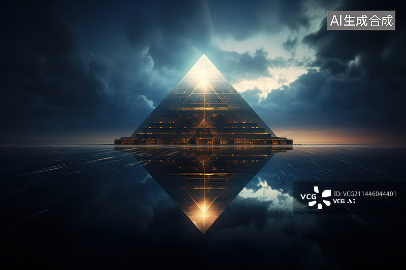 【AI数字艺术】菱形建筑的梦幻场景图片素材