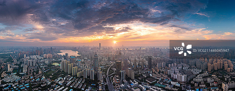 武汉全景晚霞图片素材