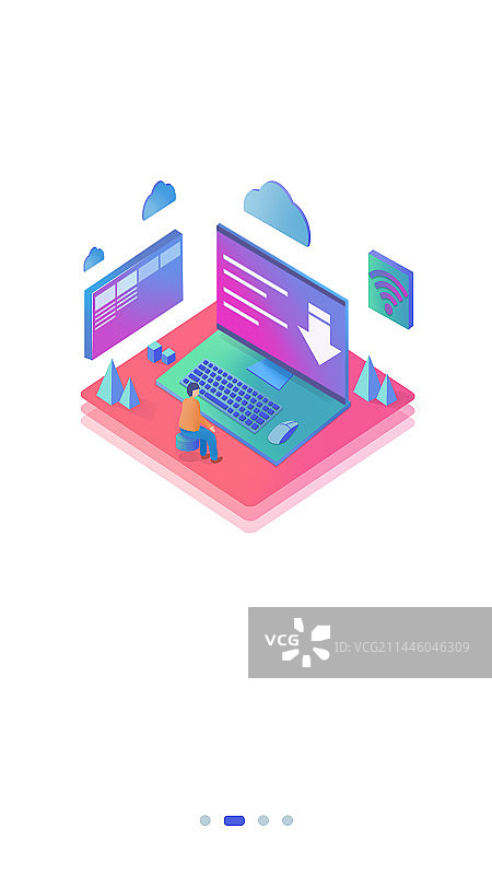 手机2.5D引导页手机开屏页APP引导页图片素材