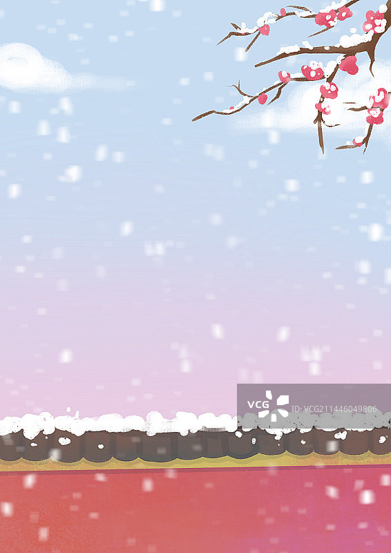 初雪纷飞氛围图插图图片素材