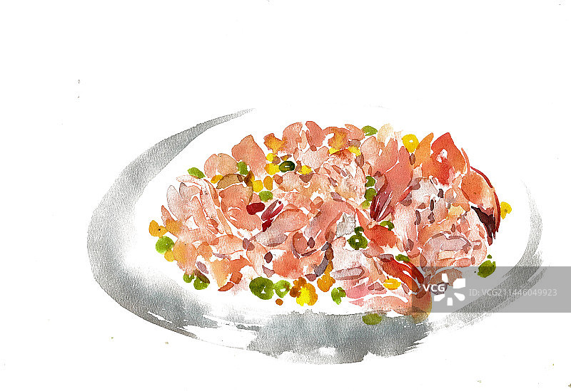 一盘炒虾仁图片素材