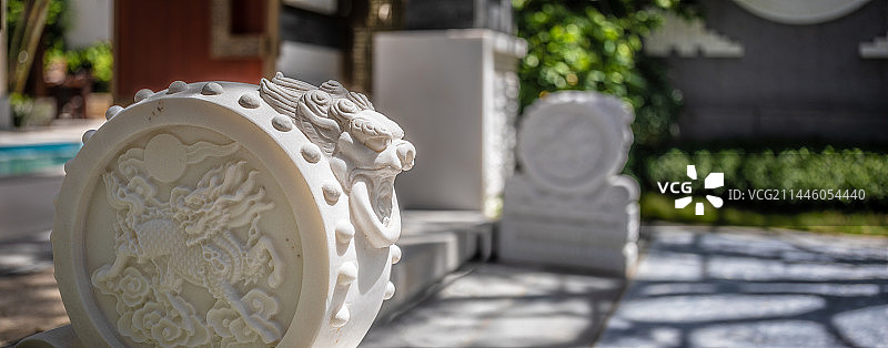 中式园林小景图片素材