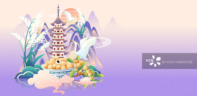 国风节气白露矢量插画海报图片素材