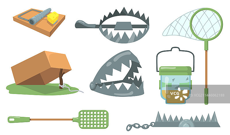 动物陷阱套装图片素材