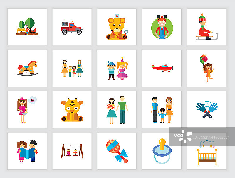 儿童图标集图片素材
