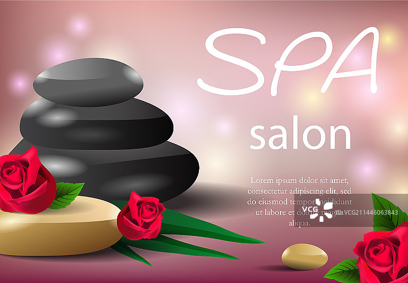 带有模糊灯光的SPA沙龙字样图片素材