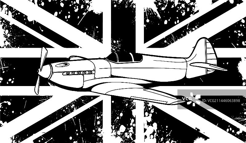 老式单色军用战斗机图片素材