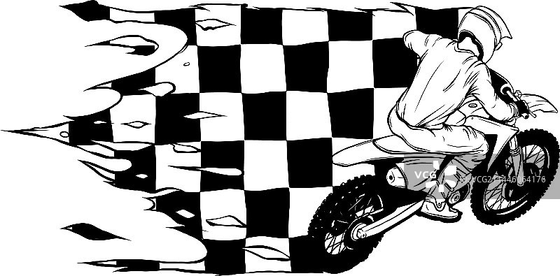 黑白跳跃赛车手图片素材