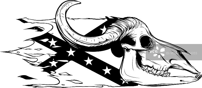 公牛头骨艺术轮廓设计图片素材