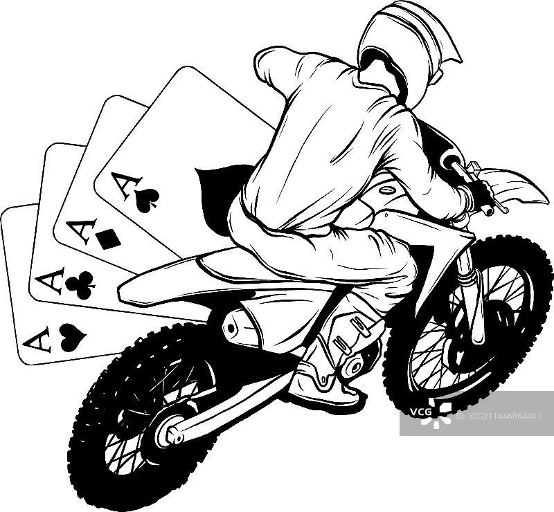 黑白跳跃赛车手图片素材