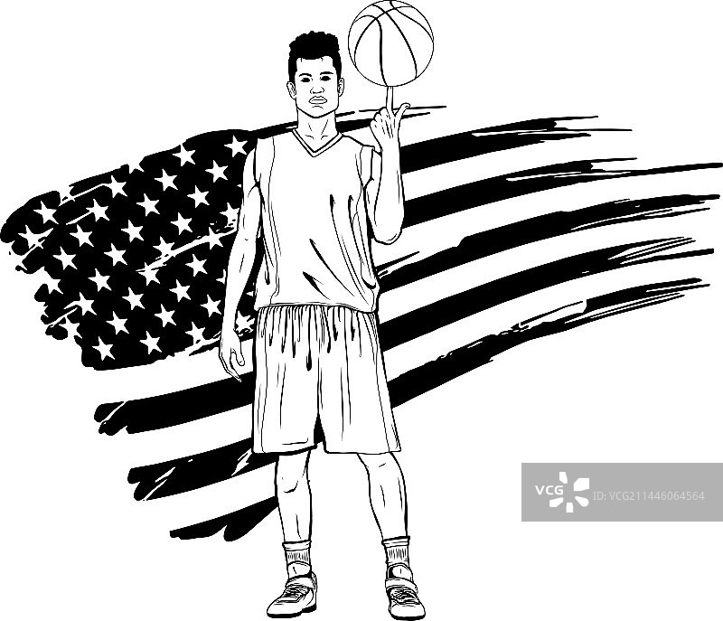 篮球运动员轮廓图片素材