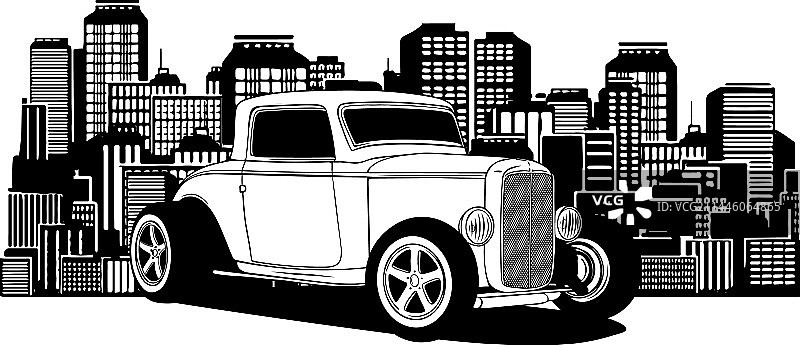 改装车图标线条样式图片素材