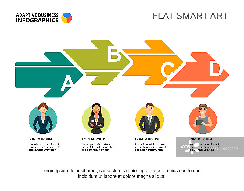 四个箭头流程图模板图片素材