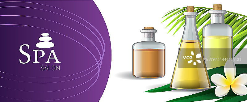 带有按摩油的SPA沙龙宣传单设计图片素材