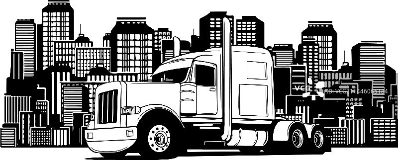 经典美式黑白卡车图片素材