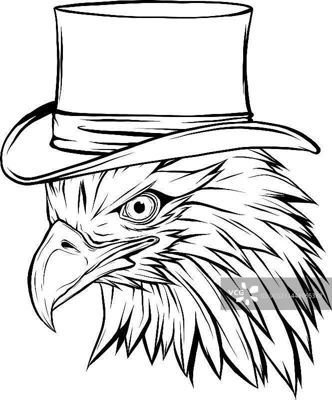 轮廓风格的老鹰头图片素材