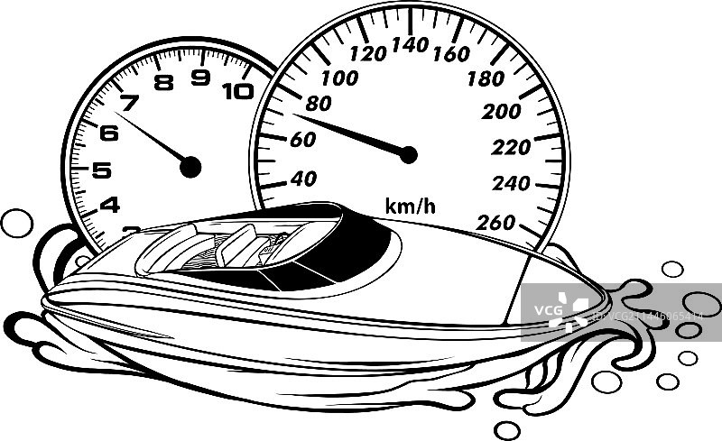 黑色线条水船轮廓图片素材