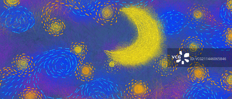 梵高的夜晚星空图片素材