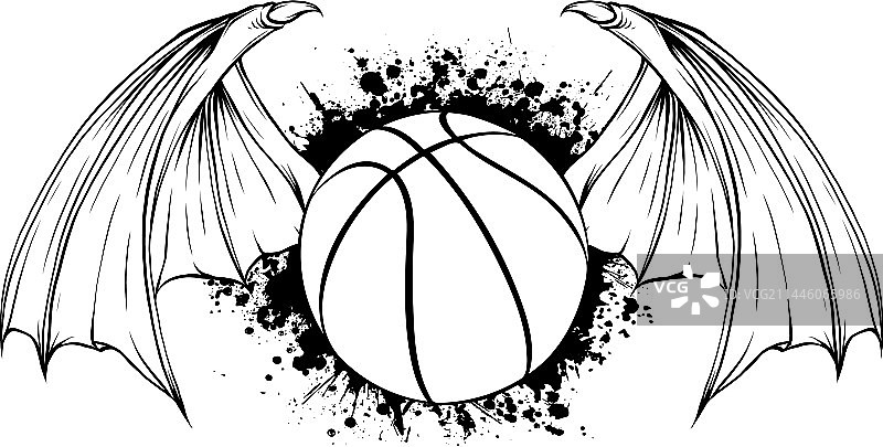 黑白轮廓篮球图片素材