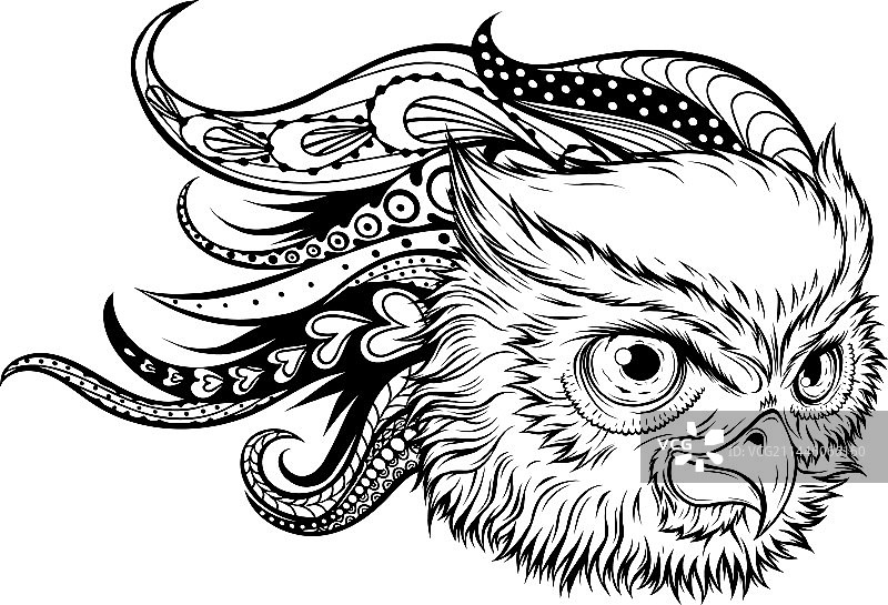 猫头鹰头像轮廓设计图片素材