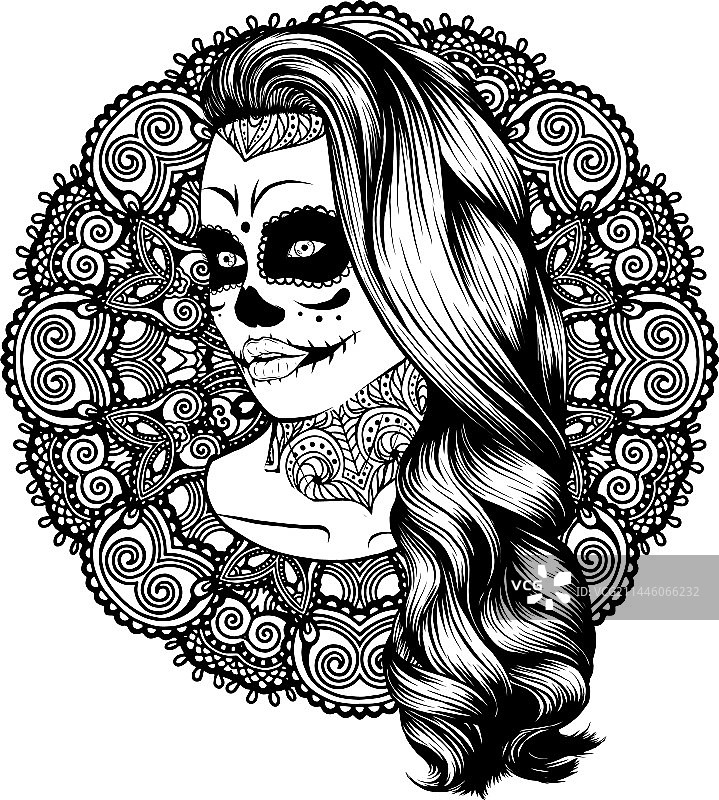 黑白风格的逝去女孩图片素材