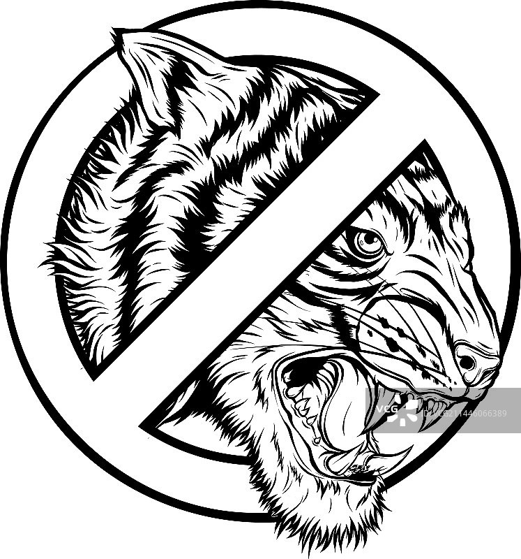 虎头设计轮廓图片素材