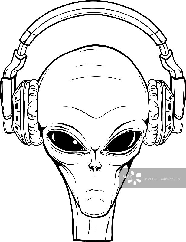 外星人头部轮廓图片素材