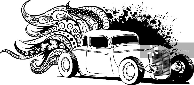 改装车图标线条样式图片素材