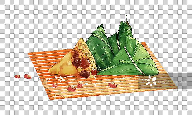 中国风水彩画粽子元素插画图片素材