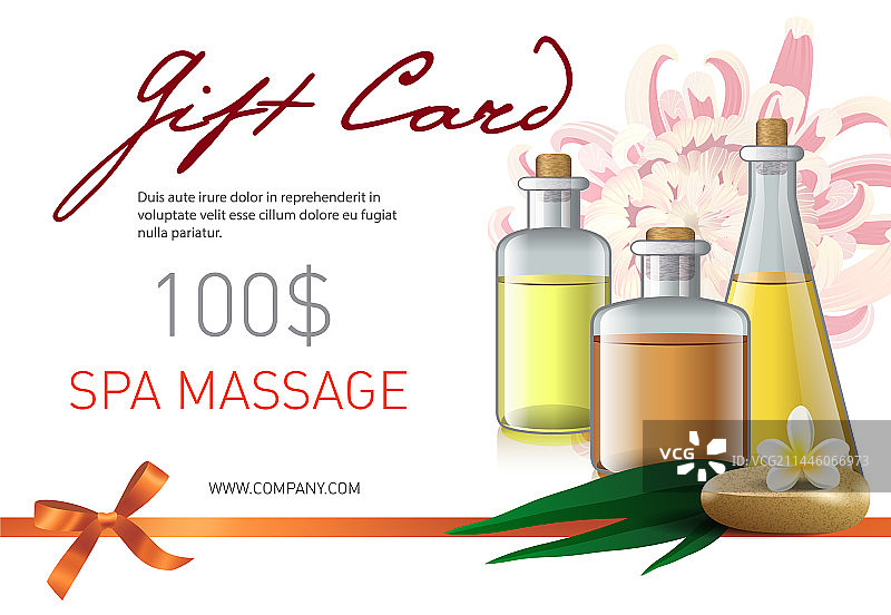 水疗按摩鲜花礼品卡图片素材