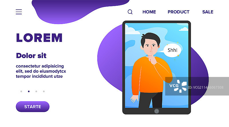 平板电脑屏幕上的男人图片素材