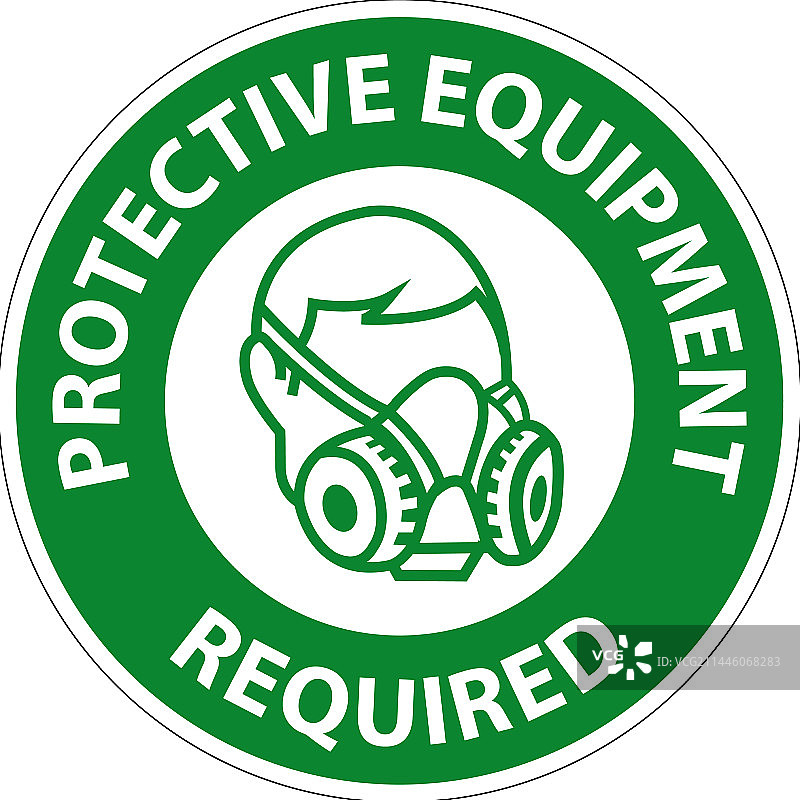 地面标志：需要防护设备图片素材