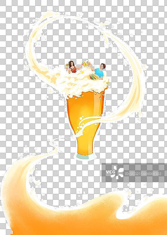 动感啤酒节啤酒元素插画图片素材