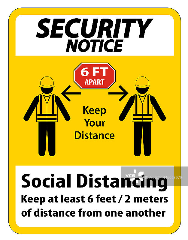 社交隔离施工安保通知图片素材