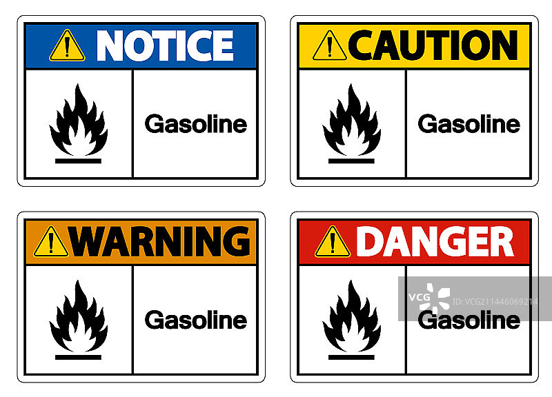 白色背景上的汽油危险标志图片素材