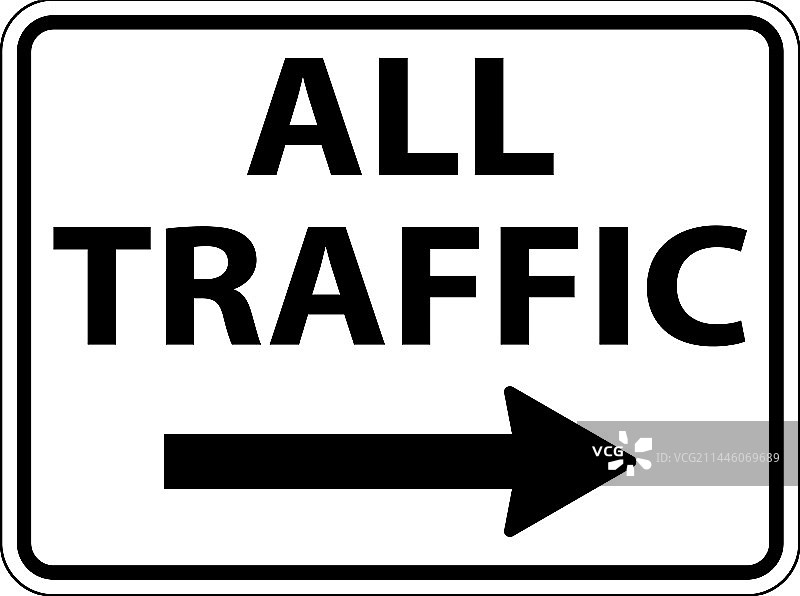 白色背景上的所有交通右箭头标志图片素材