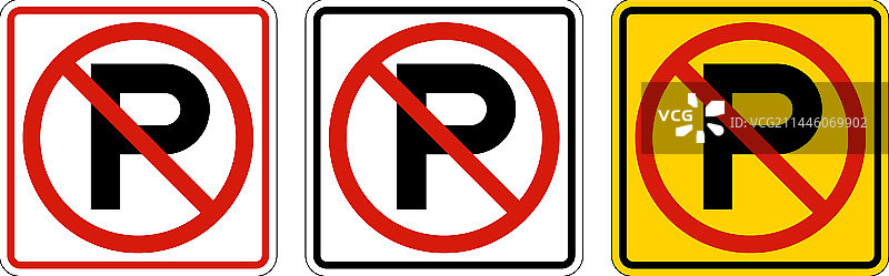 白色背景上的禁止停车标志图片素材