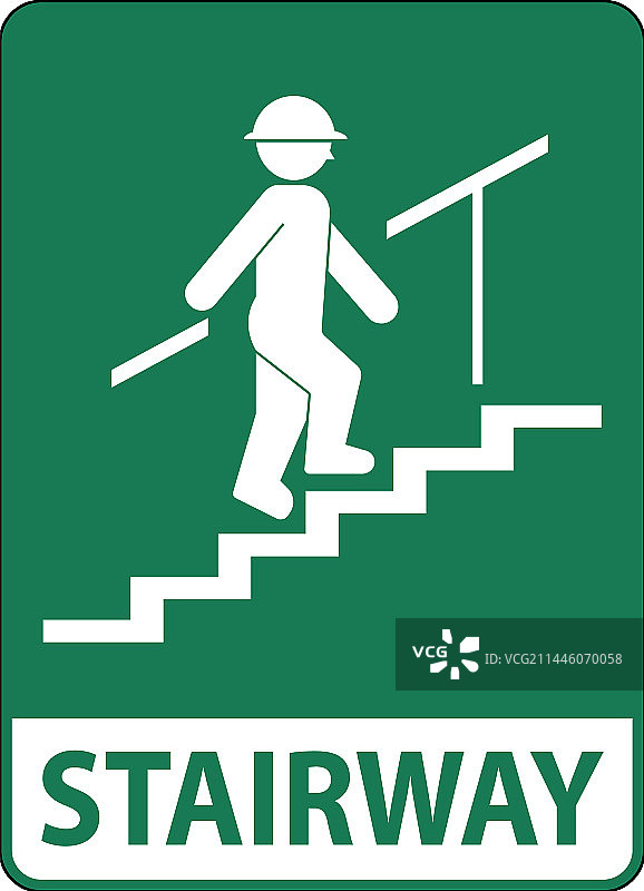 白色背景上的楼梯标志图片素材