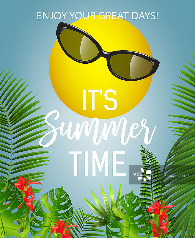 太阳镜太阳夏季时间字体图片素材