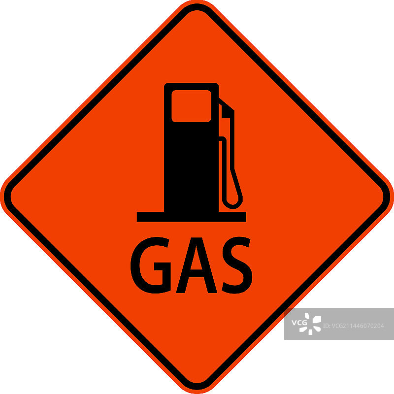 白色背景上的加油站交通标志图片素材
