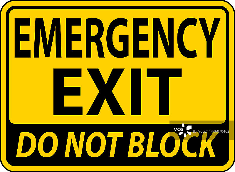 紧急出口请勿阻塞标志（白色背景）图片素材