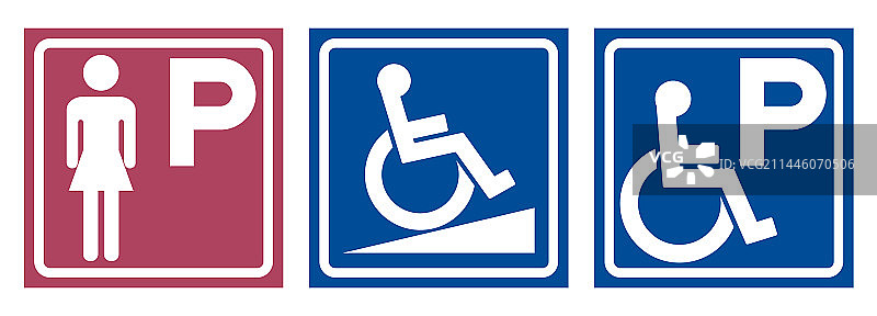 女士残疾人停车位标志图片素材
