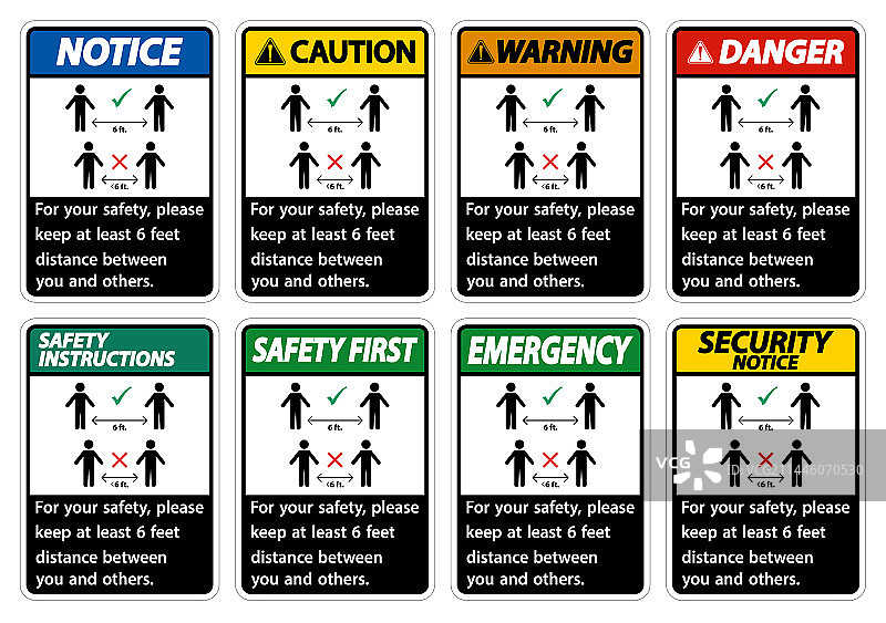 请保持6英尺的安全距离图片素材