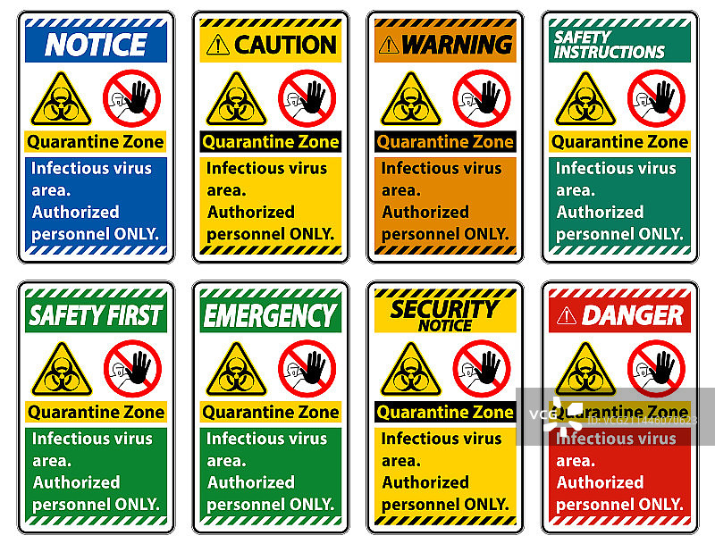 白色背景上的隔离传染病毒区域标志图片素材