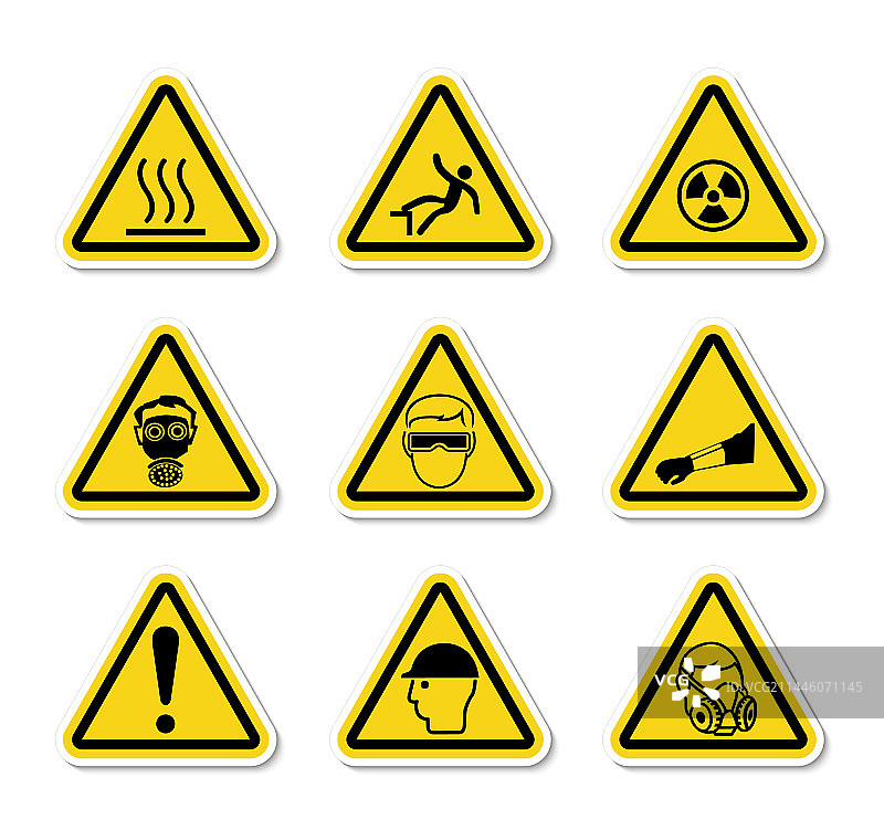 三角形警告危险符号标签图片素材