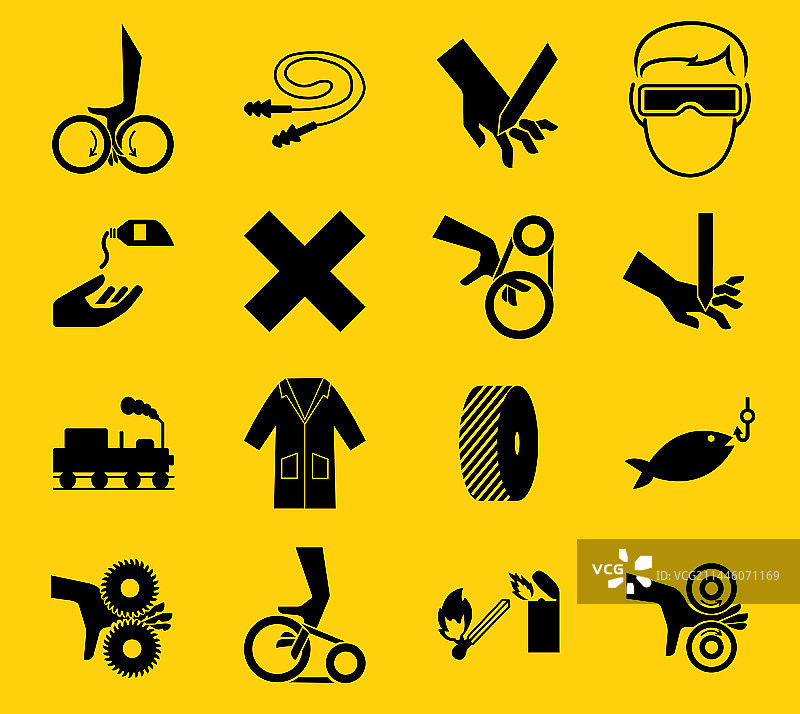 工业危险警示图标标签图片素材